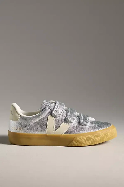 Veja Recife Leather Sneaker In Silver Pierre In Gray