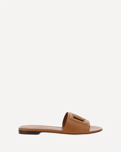 Dolce & Gabbana Woman Sandals Camel Size 5.5 Calfskin In Brown