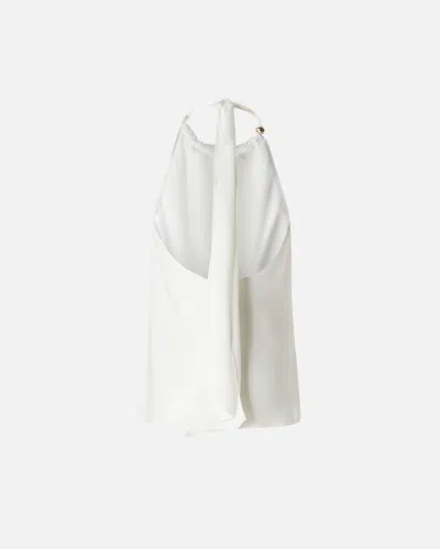 Pinko Halterneck Sleeveless Top Keyhole Detail In White
