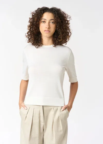Malo Cashmere And Silk Crewneck Sweater In White