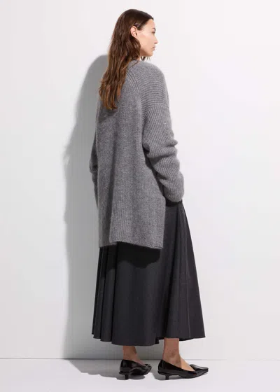 Malo Virgin Wool Blend Cardigan In Gray