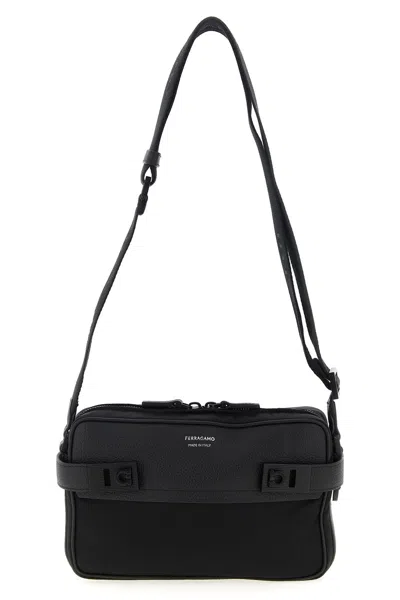 Ferragamo Modern Messenger Bag Adjustable Strap In Black