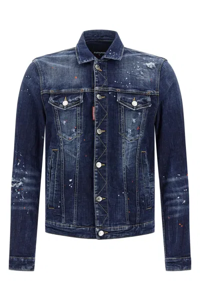 Dsquared2 Men Blue Denim Jacket In Blue