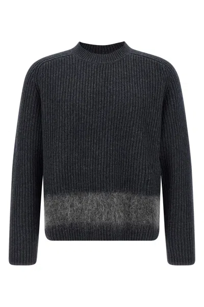 Dsquared2 Chunky Knit Girocollo In Lana E Alpaca Lavorazione A Coste Sweater In Gray