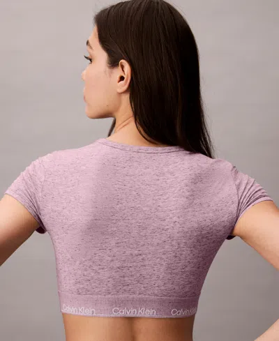 Calvin Klein Women's Icon Cotton Stretch Lightly Lined T-shirt Bralette In Purple