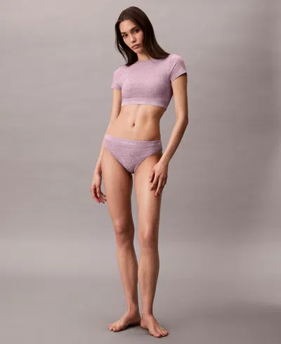 Calvin Klein Women's Icon Cotton Stretch Lightly Lined T-shirt Bralette In Purple