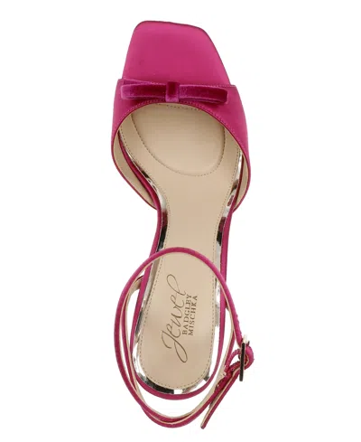 Jewel Badgley Mischka Women's Elisha Bow Square Toe Sandals In Pink