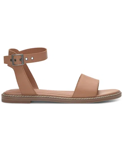 Lucky Brand Women's Kimaya Ankle-strap Flat Sandals In Brown