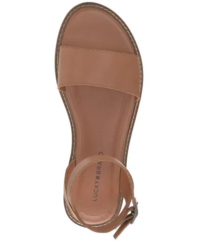 Lucky Brand Women's Kimaya Ankle-strap Flat Sandals In Brown