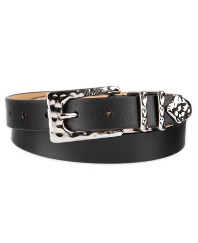 Sam Edelman Hammered Leather Belt In Black