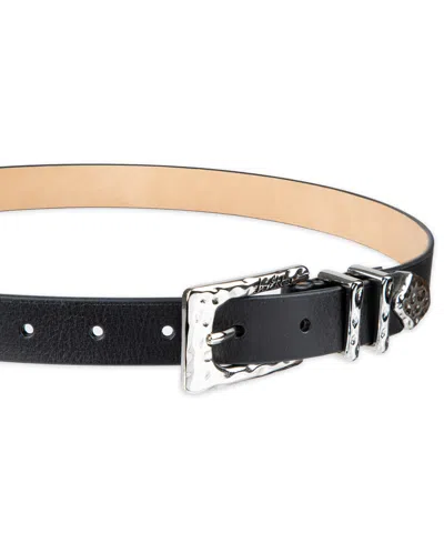 Sam Edelman Hammered Leather Belt In Black