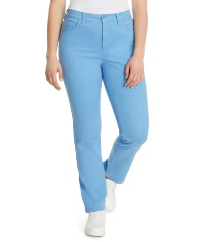 Gloria Vanderbilt Petite Amanda High Rise Straight Leg Jeans, Short In Blue