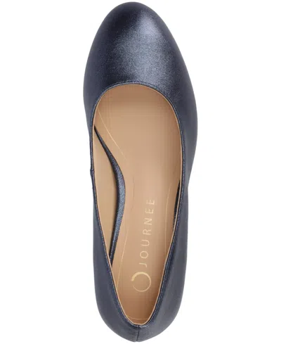 Journee Collection Saarii Womens Round Closed Toe Block Heel Pumps In Blue