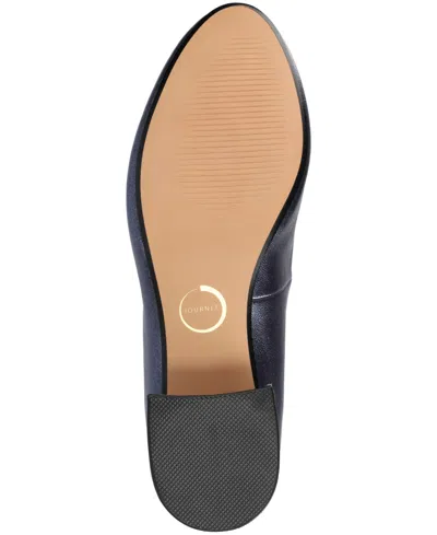 Journee Collection Saarii Womens Round Closed Toe Block Heel Pumps In Blue