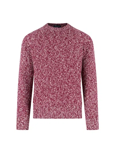Drumohr Grape-coloured Pattern Wool Sweater In Red