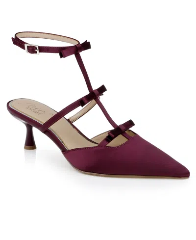 Jewel Badgley Mischka Women's Elisabetta Bow Pointed Toe Pumps In Burgundy