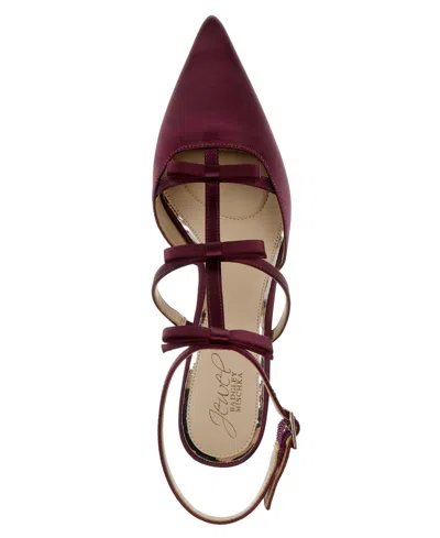 Jewel Badgley Mischka Women's Elisabetta Bow Pointed Toe Pumps In Burgundy