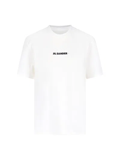 Jil Sander Short-sleeve T-shirt With Centered Logo Detail In White