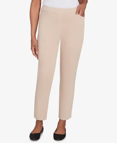 Alfred Dunner Women's Urban Legend Fitted Twill Medium Length Pants In Neutral