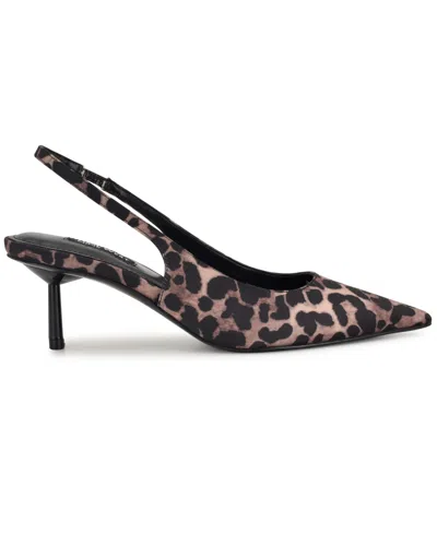 Nine West Hunny Slingback Pointed Toe Pump In Animal Print