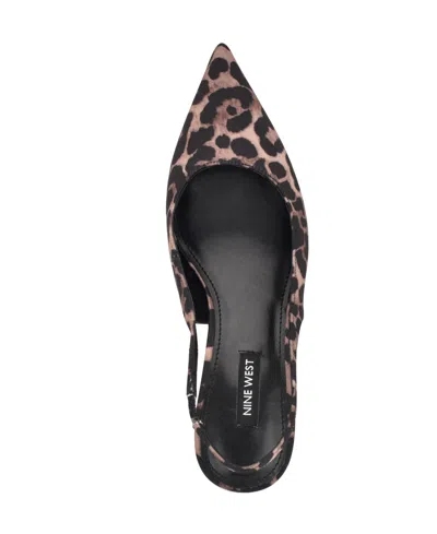 Nine West Hunny Slingback Pointed Toe Pump In Animal Print
