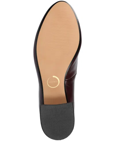 Journee Collection Saarii Womens Round Closed Toe Block Heel Pumps In Burgundy