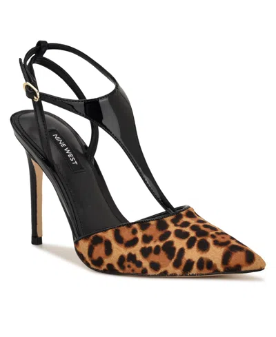 Nine West Women's Fiesta T-strap Stiletto Pumps In Animal Print