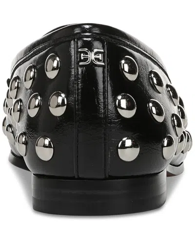Sam Edelman Loraine Studded Metallic Loafers In Black