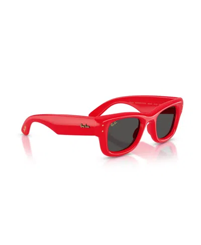 Ray Ban Womens Red Rb4940 Wayfarer Puffer Square-frame Nylon Sunglasses In Red
