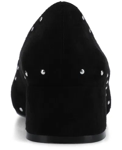 Journee Collection Saarii Womens Round Closed Toe Block Heel Pumps In Black