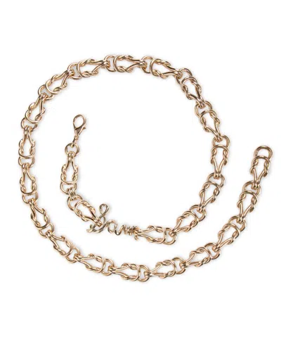 Sam Edelman Women's Fully Adjustable Knotted Logo Chain Belt In Gold