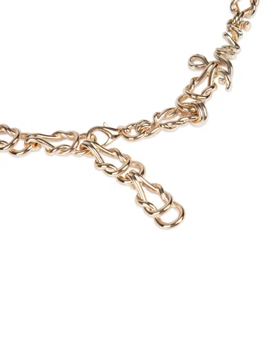 Sam Edelman Women's Fully Adjustable Knotted Logo Chain Belt In Gold