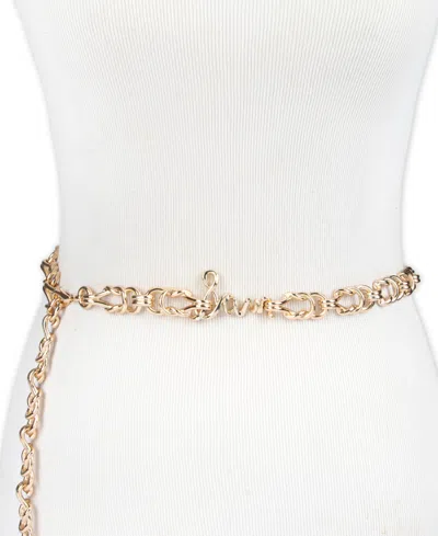 Sam Edelman Women's Fully Adjustable Knotted Logo Chain Belt In Gold