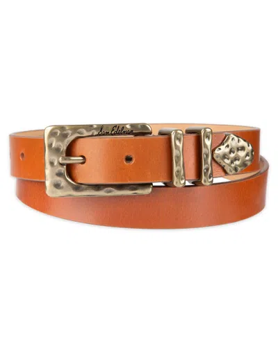 Sam Edelman Hammered Leather Belt In Brown
