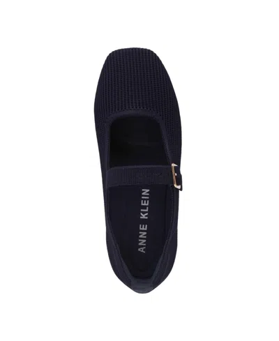 Anne Klein Women's Mabel Knit Mary Jane Flats In Blue