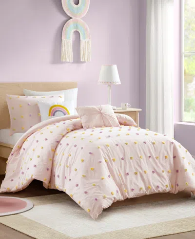 Intelligent Design Callie Pom Pom 4-pc. Comforter Set, Twin/twin Xl In Pink
