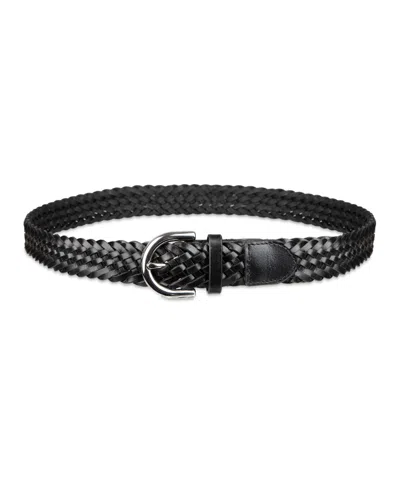 Cole Haan Braided Leather Belt In Black