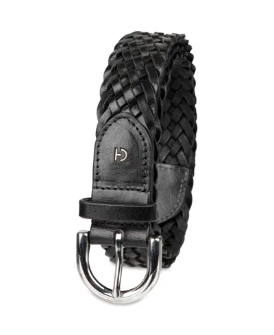 Cole Haan Braided Leather Belt In Black