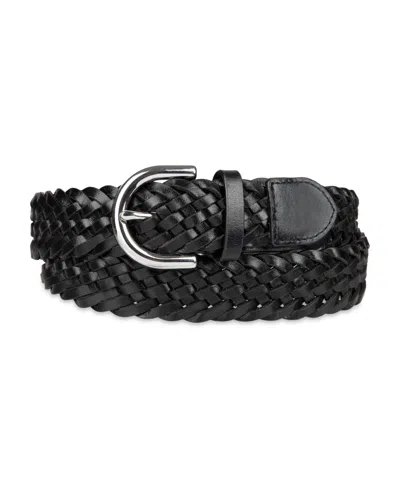 Cole Haan Braided Leather Belt In Black