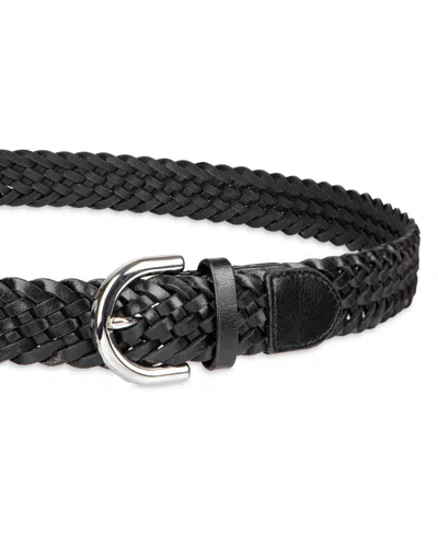Cole Haan Braided Leather Belt In Black