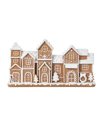 Glitzhome 12" Resin Christmas Gingerbread Townhouse Figurine In Multi