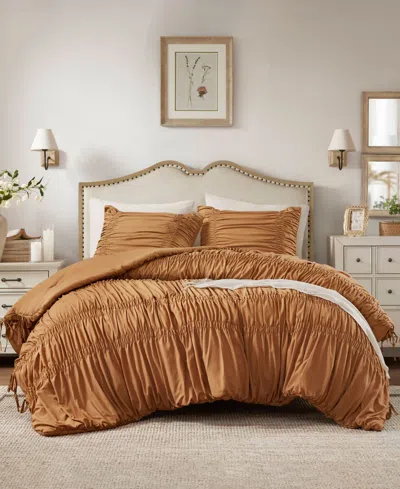 510 Design Mia Ruched 3-pc. Comforter Set, King In Brown