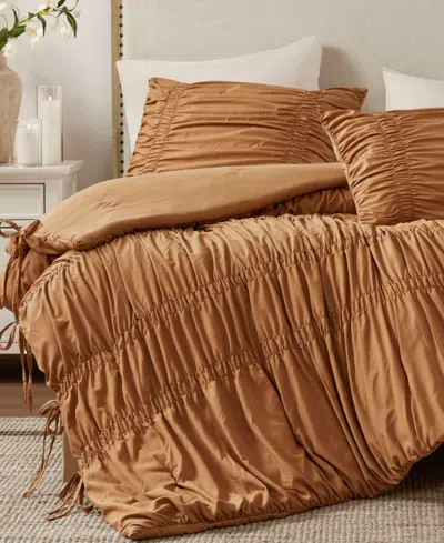 510 Design Mia Ruched 3-pc. Comforter Set, King In Brown