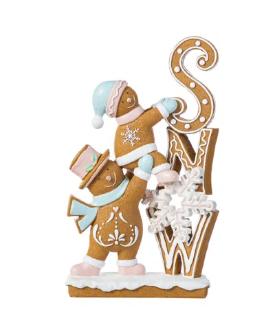 Glitzhome 12.5" Resin Christmas Gingerbread Figurine In Multi