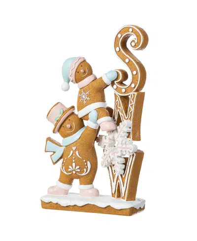 Glitzhome 12.5" Resin Christmas Gingerbread Figurine In Multi