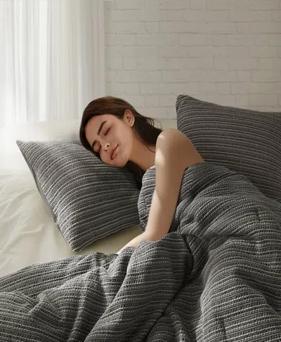 Woolrich Lyon Waffle Washed 3-pc. Comforter Set, Full/queen In Gray