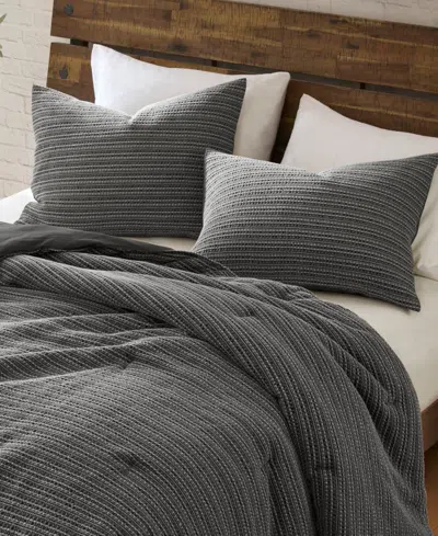Woolrich Lyon Waffle Washed 3-pc. Comforter Set, Full/queen In Gray