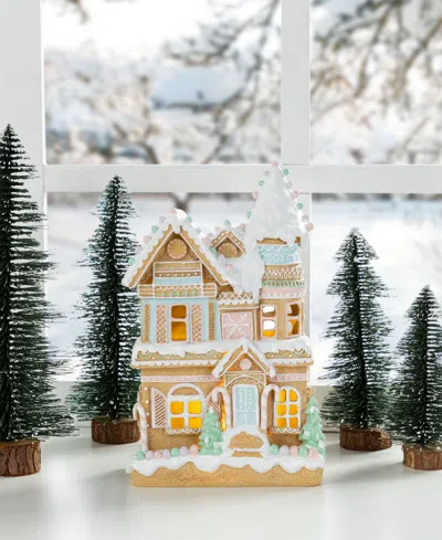 Glitzhome 11.75" Resin Christmas Macaron Village In Multi