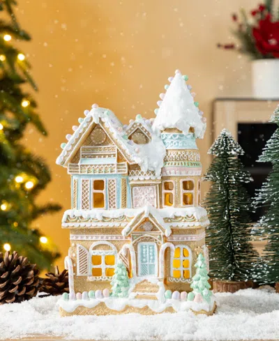 Glitzhome 11.75" Resin Christmas Macaron Village In Multi