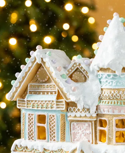 Glitzhome 11.75" Resin Christmas Macaron Village In Multi